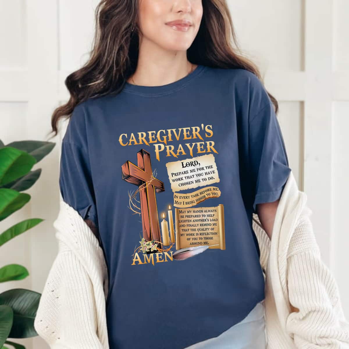 Caregiver's Prayer Christian Cross Faith Hope Love Jesus T-Shirt Caregiver's Prayer Christian Cross Faith Hope Love Jesus T-Shirt