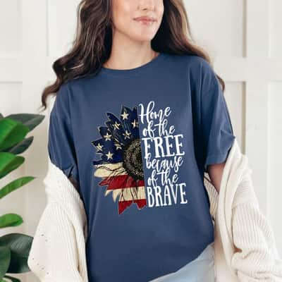 American Flag Patriot Home Of The Free Because Of The Brave July 4th T-Shirt