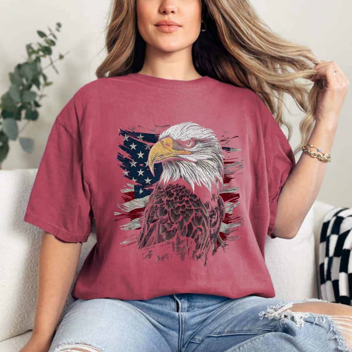 Bald Eagle USA American Flag Patriotic 4th Of July T-Shirt