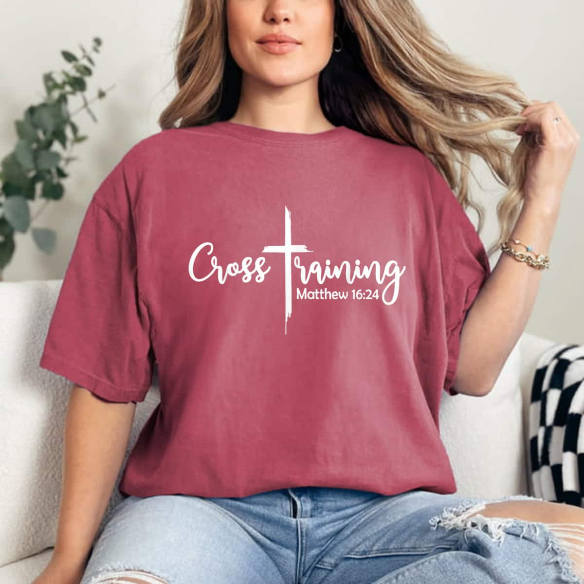 Cross Training Bible Verse Jesus Faith Religious Christian T-Shirt