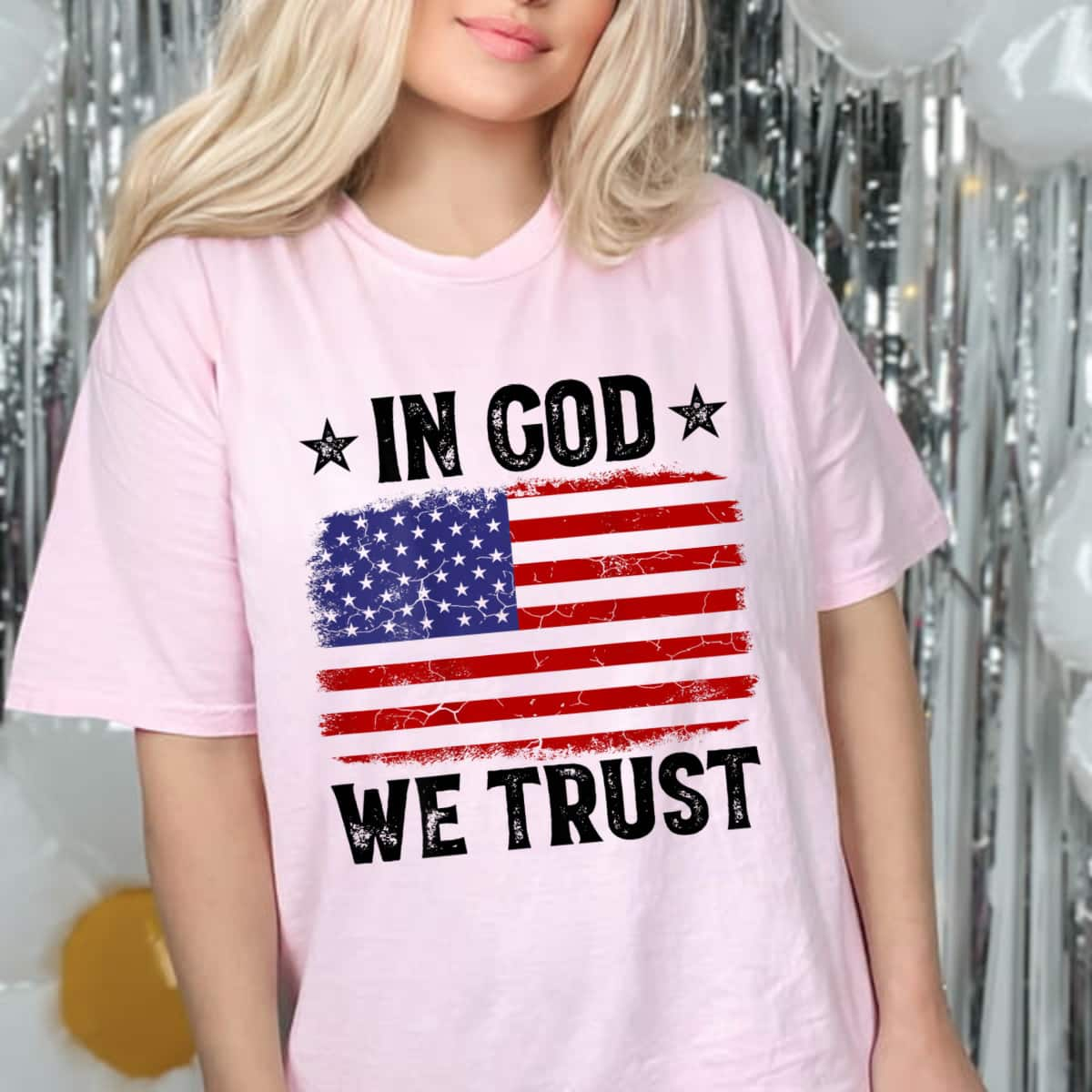 In God We Trust American Flag 4th Of July Christian T-Shirt