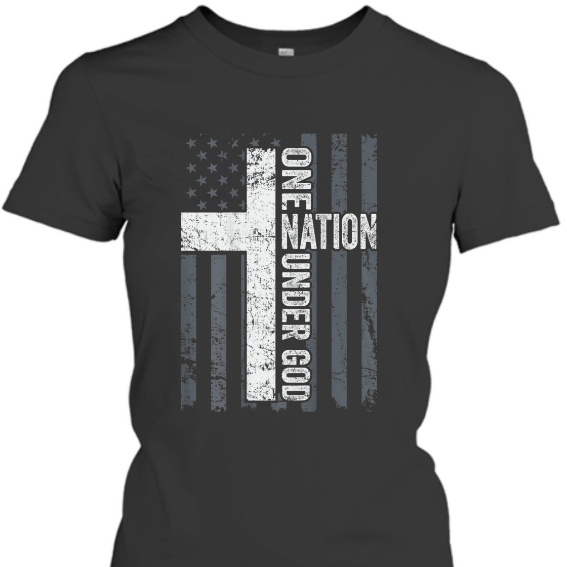 One Nation Under God 4th Of July Independence Day T-Shirt Cross With American USA Flag One Nation Under God 4th Of July Independence Day T-Shirt Cross With American USA Flag