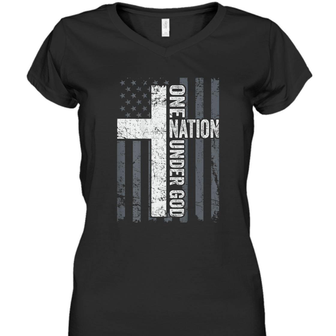 One Nation Under God 4th Of July Independence Day T-Shirt Cross With American USA Flag One Nation Under God 4th Of July Independence Day T-Shirt Cross With American USA Flag