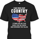 I Stand For The Flag And Kneel For The Cross Religious Veteran Memorial Day T-Shirt