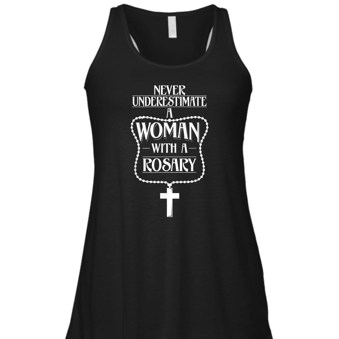 Never Underestimate A Women With A Rosary T-Shirt Never Underestimate A Women With A Rosary T-Shirt
