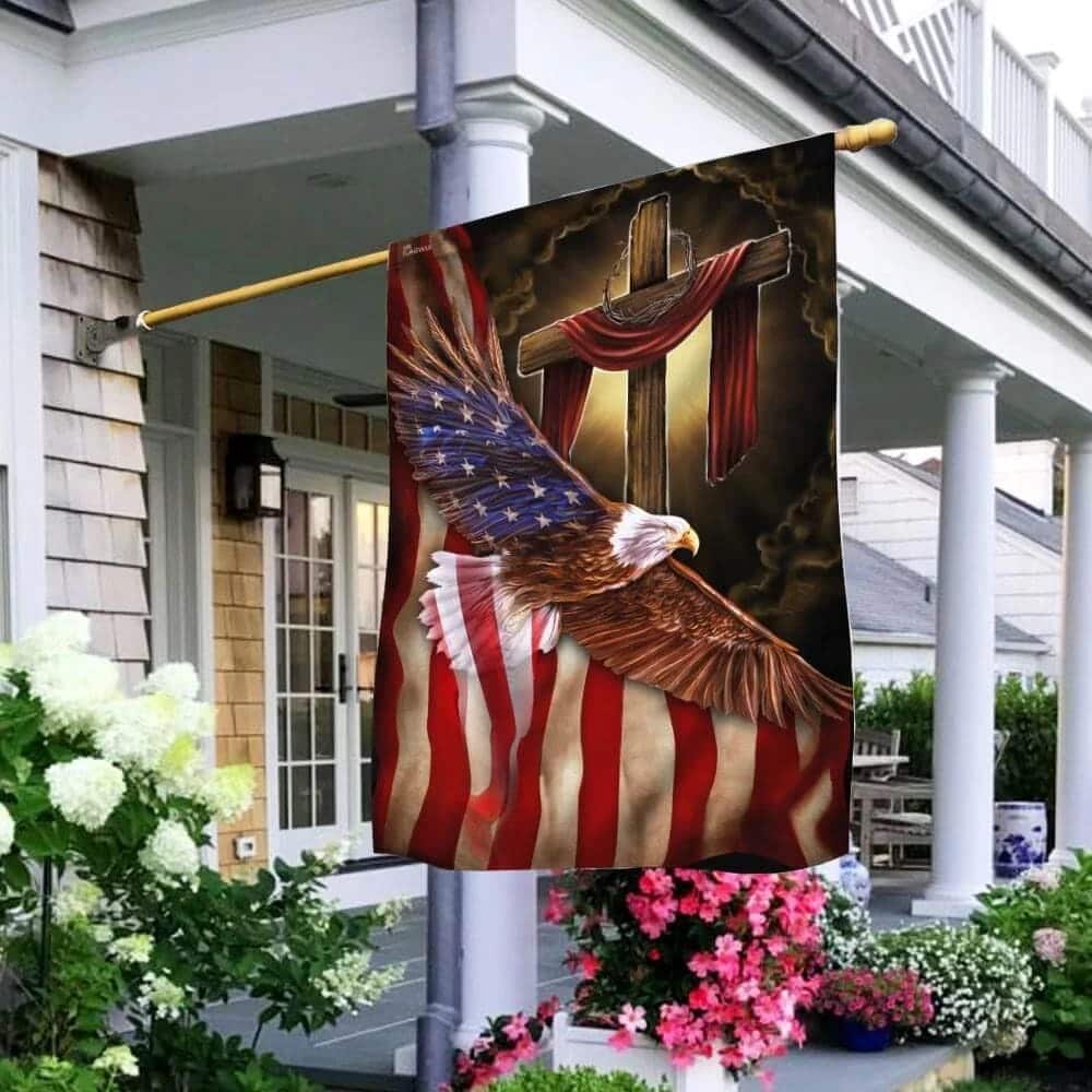 Jesus Christian American Eagle Christian Garden Flag