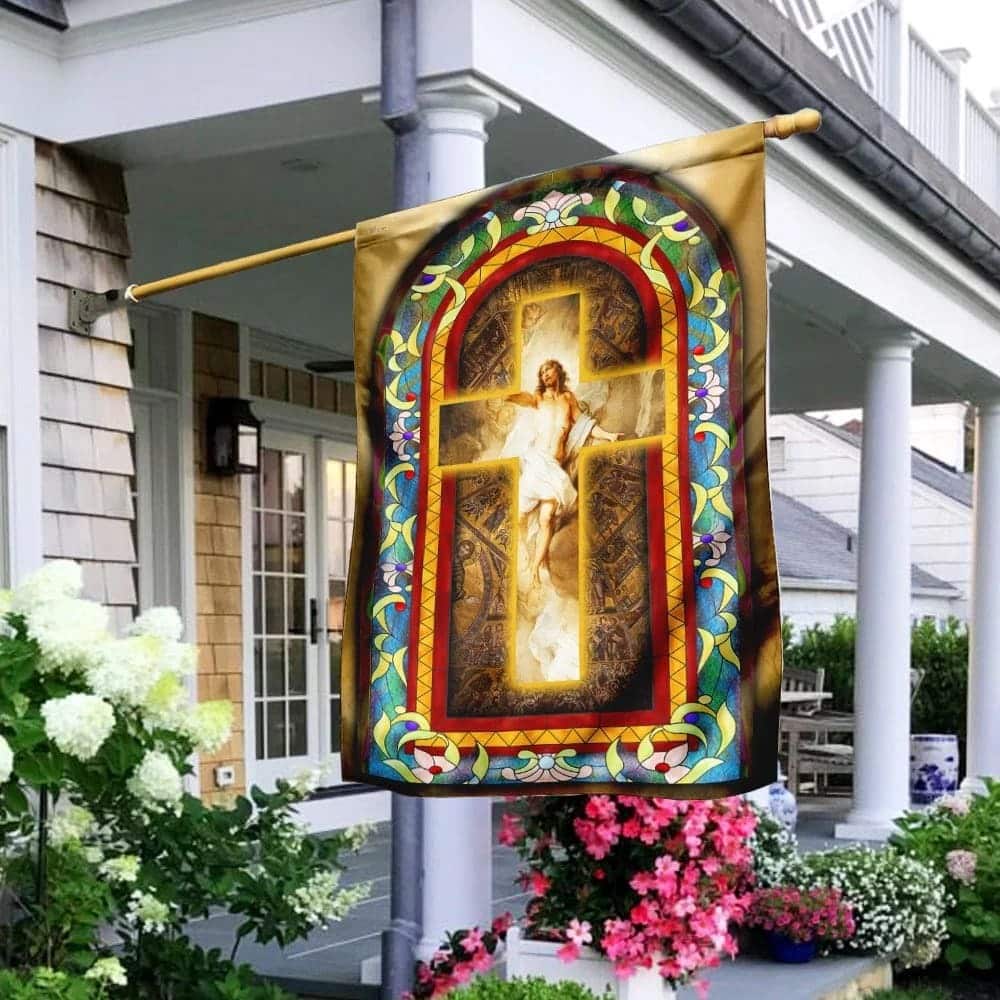 Jesus Christ Cross Christian Religious Garden Flag Jesus Christ Cross Christian Religious Garden Flag