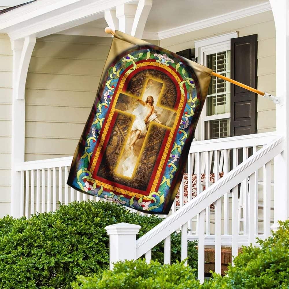 Jesus Christ Cross Christian Religious Garden Flag