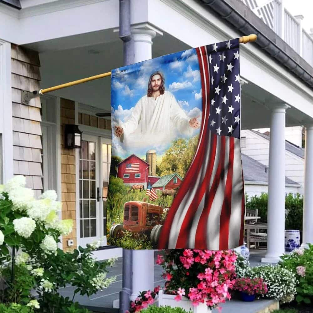Jesus Christian Farm American US Christian Garden Flag