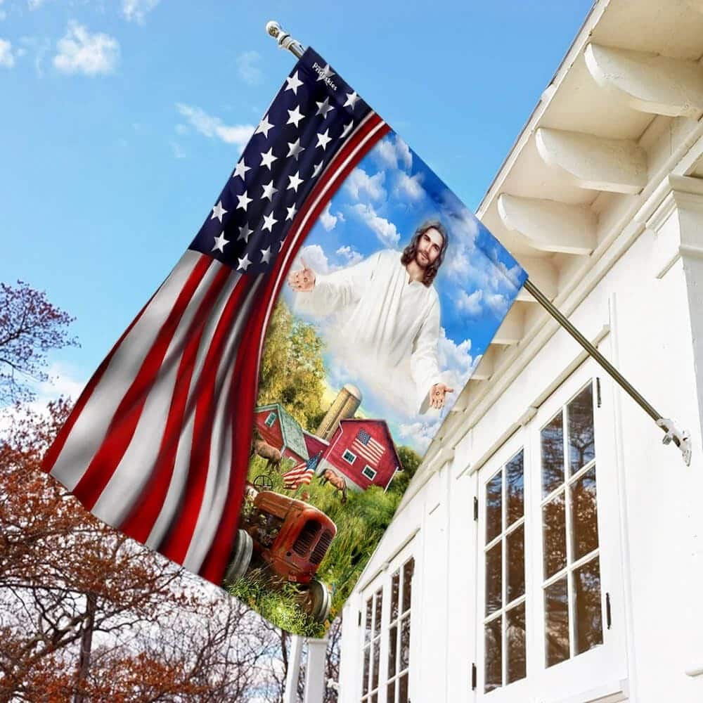 Jesus Christian Farm American US Christian Garden Flag