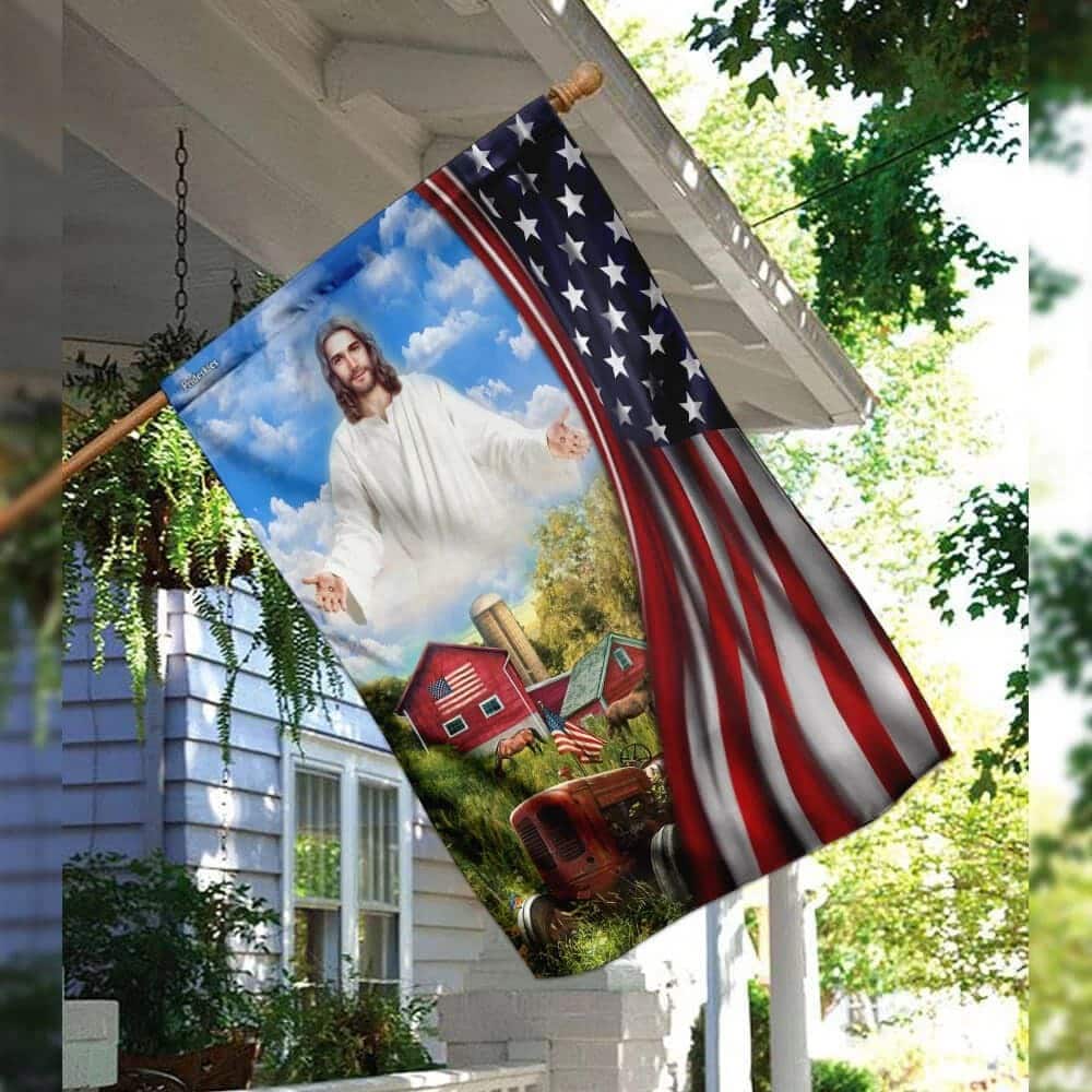 Jesus Christian Farm American US Christian Garden Flag