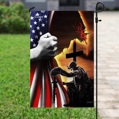 Jesus Christian Veteran American Christian Religious Garden Flag