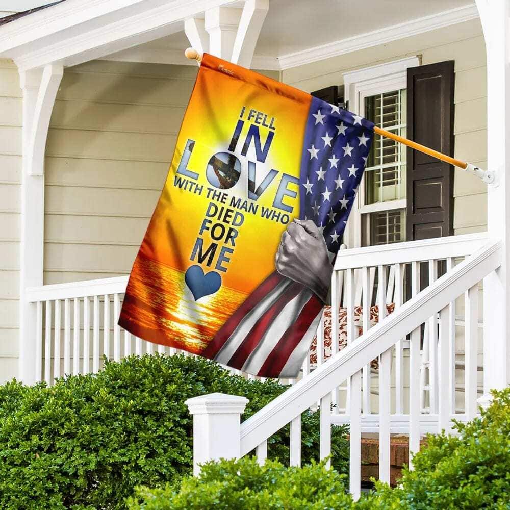 I Fell In Love With Jesus Christian Garden Flag