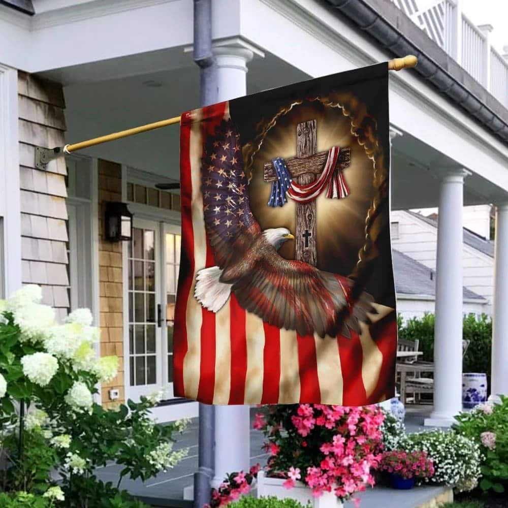 Christian Cross Eagle American Christian Garden Flag Christian Cross Eagle American Christian Garden Flag