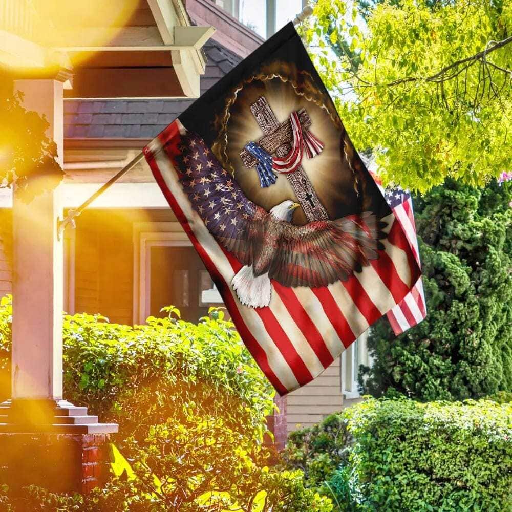 Christian Cross Eagle American Christian Garden Flag