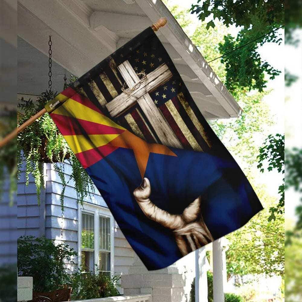 Christian Cross Hand Jesus Arizona Christian Garden Flag