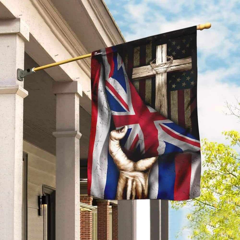 Christian Cross Hawaii US And Cross Garden Flag