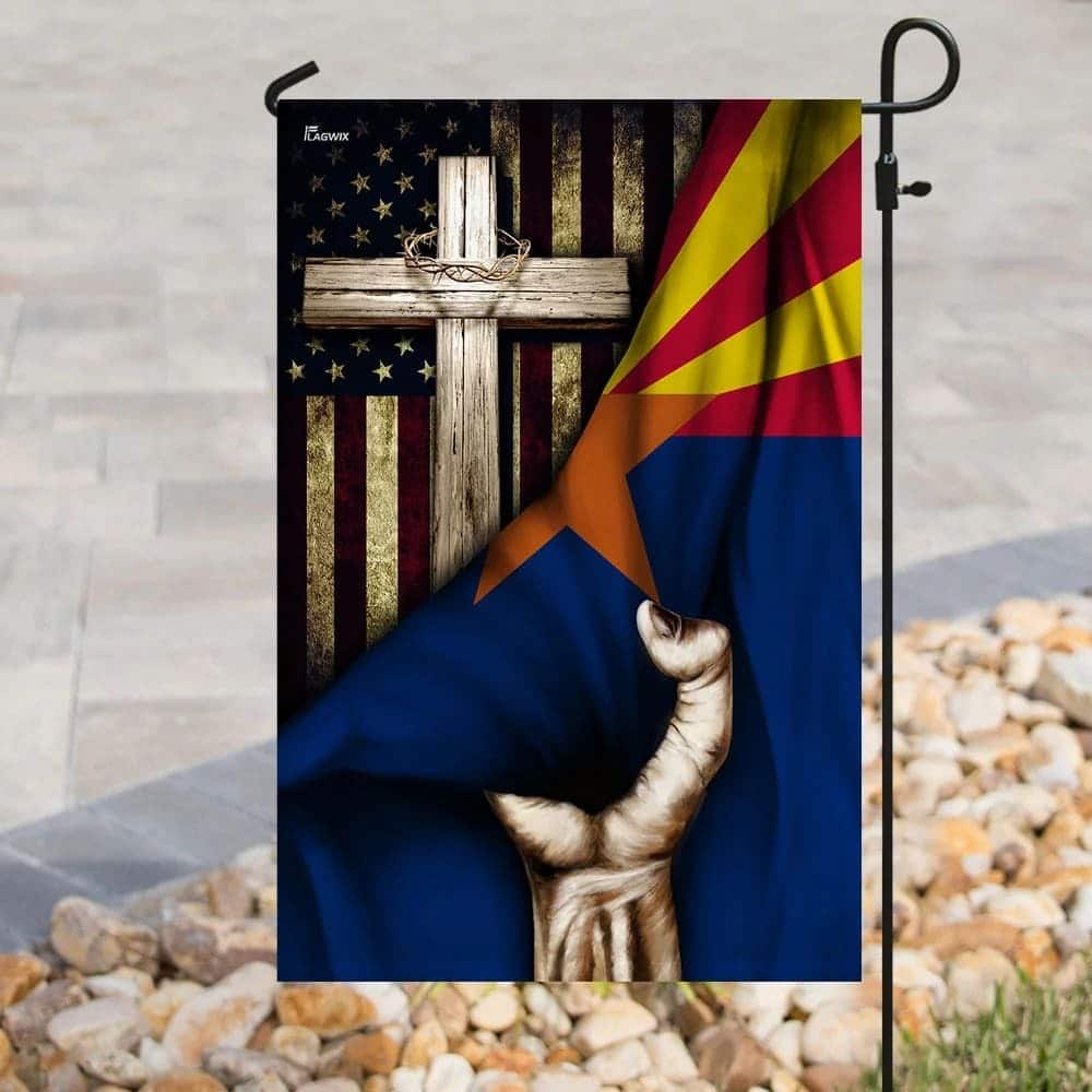 Christian Cross Hand Jesus Arizona Christian Garden Flag