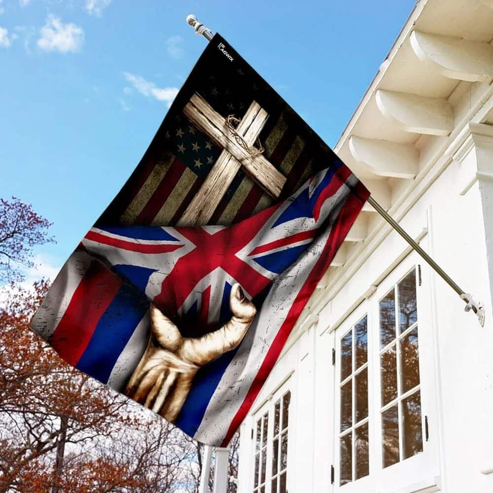 Christian Cross Hawaii US And Cross Garden Flag Christian Cross Hawaii US And Cross Garden Flag
