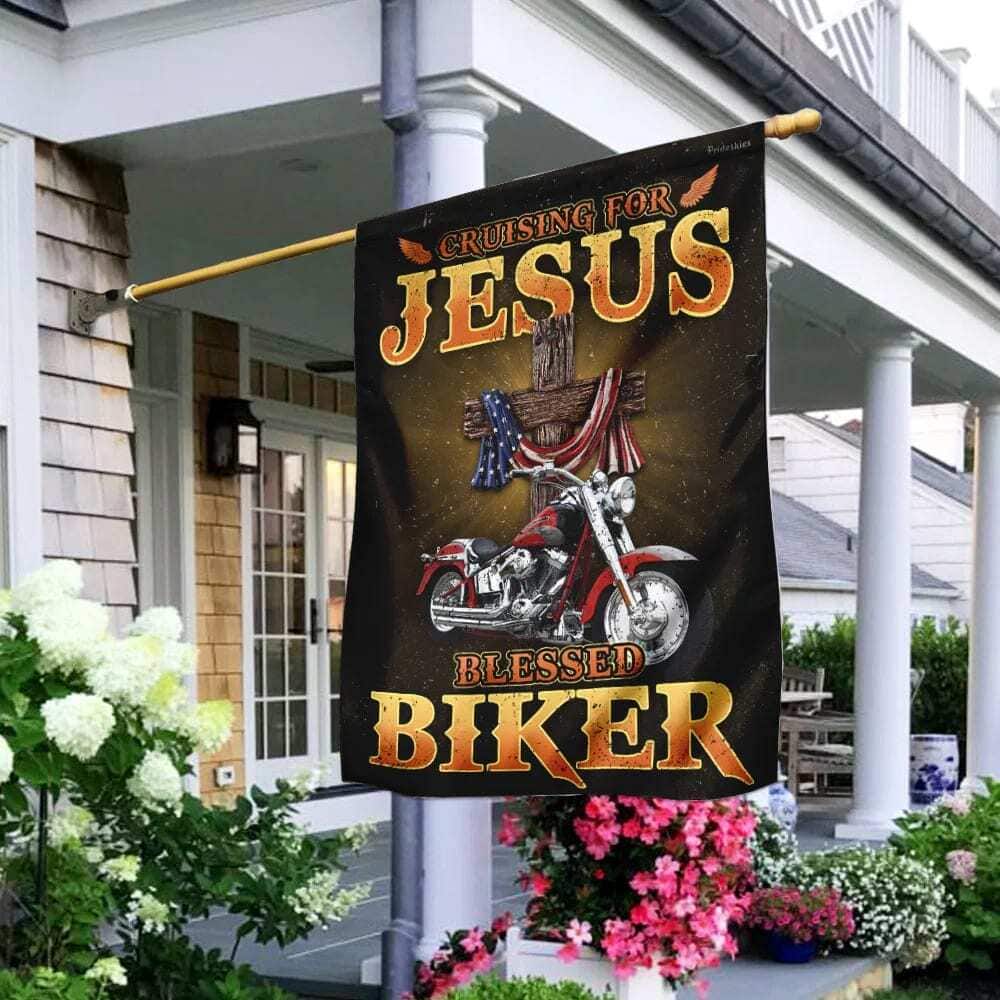 Cruising For Jesus Blessed Biker Christian Garden Flag