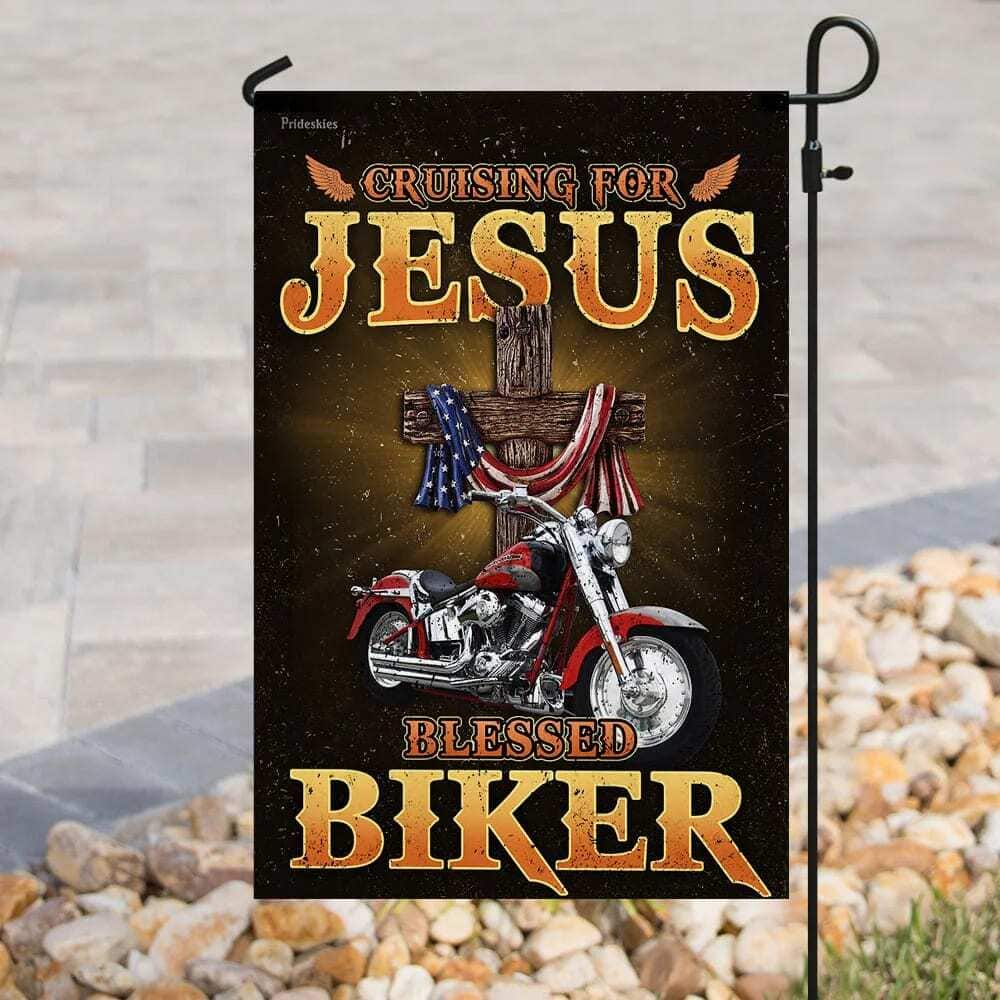 Cruising For Jesus Blessed Biker Christian Garden Flag