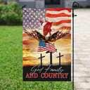 Eagle And Jesus Jesus God Family And Country Christian Garden Flag Eagle And Jesus Jesus God Family And Country Christian Garden Flag