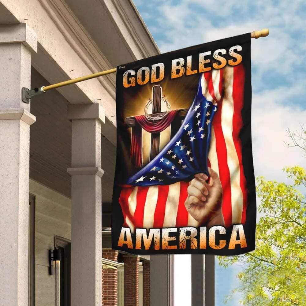 God Bless America Christian Cross Christian Garden Flag