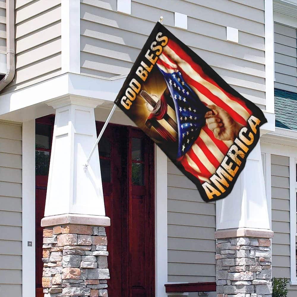 God Bless America Christian Cross Christian Garden Flag God Bless America Christian Cross Christian Garden Flag
