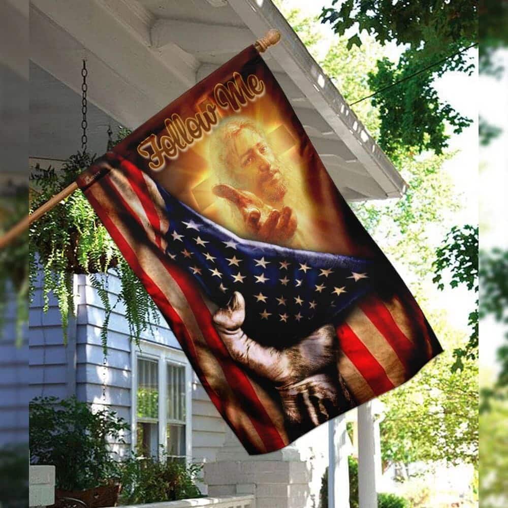 Follow Me Christian American Jesus Hand Christian Garden Flag Follow Me Christian American Jesus Hand Christian Garden Flag