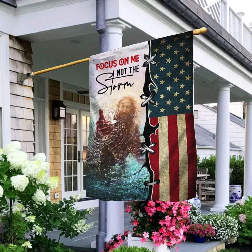 Focus On Me Not The Storm Jesus Hand Christian Garden Flag
