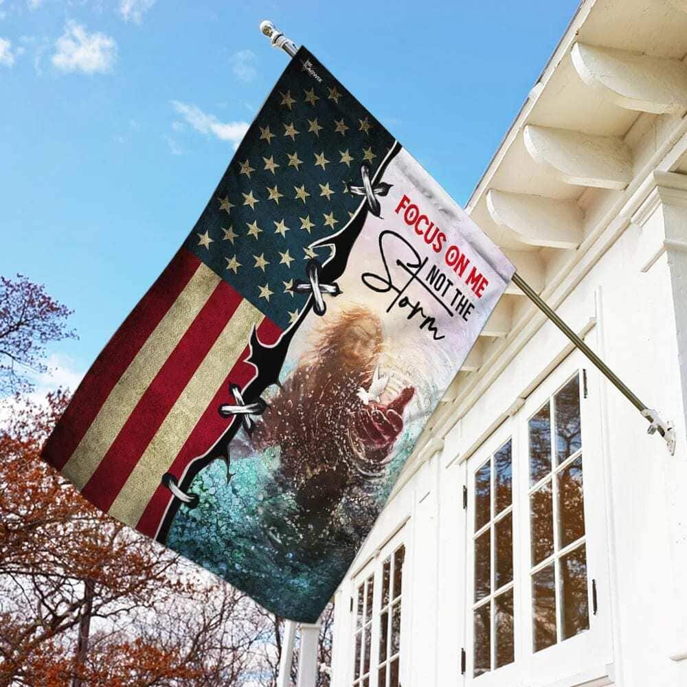 Focus On Me Not The Storm Jesus Hand Christian Garden Flag Focus On Me Not The Storm Jesus Hand Christian Garden Flag