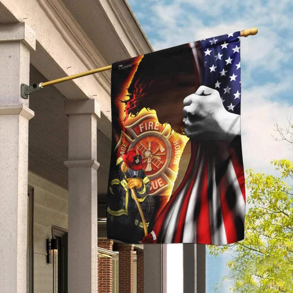 Firefighter Jesus Christian American Christian Garden Flag Firefighter Jesus Christian American Christian Garden Flag