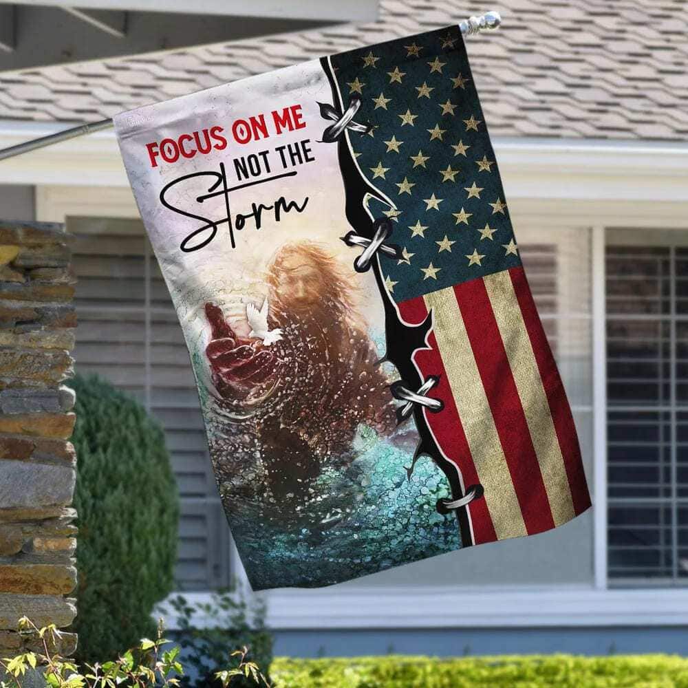 Focus On Me Not The Storm Jesus Hand Christian Garden Flag