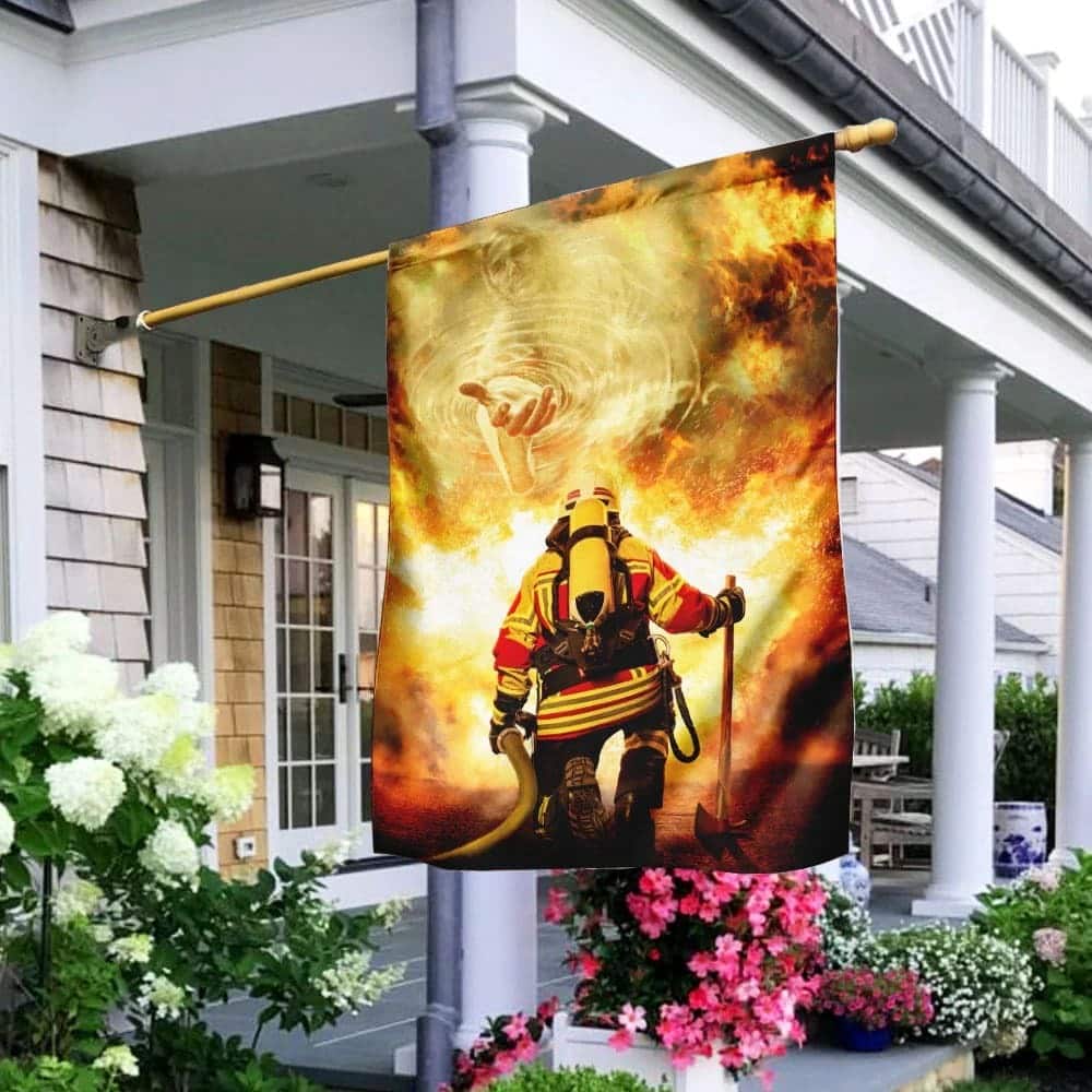 Firefighter God Jesus Christian Garden Flag Firefighter God Jesus Christian Garden Flag