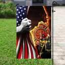 Firefighter Jesus Christian American Christian Garden Flag Firefighter Jesus Christian American Christian Garden Flag