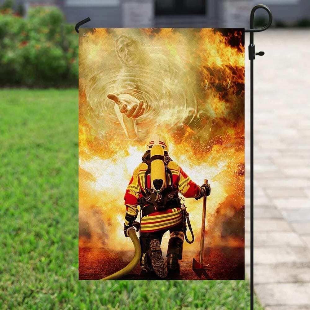 Firefighter God Jesus Christian Garden Flag Firefighter God Jesus Christian Garden Flag