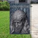 Faith Over Fear Jesus American US Christian Garden Flag Faith Over Fear Jesus American US Christian Garden Flag