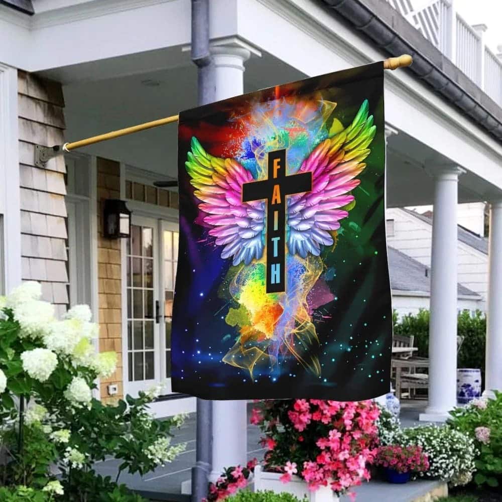 Faith In Jesus Christ Christian Cross Garden Flag