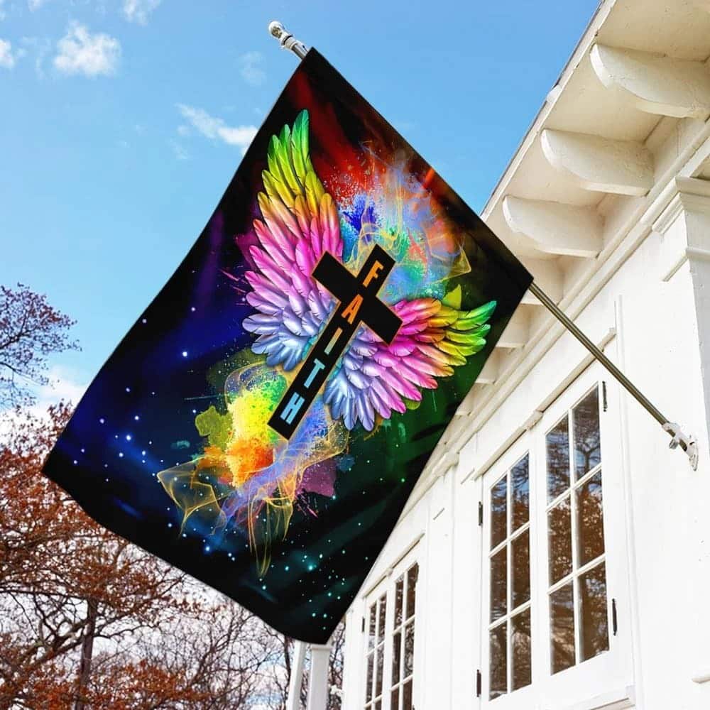 Faith In Jesus Christ Christian Cross Garden Flag