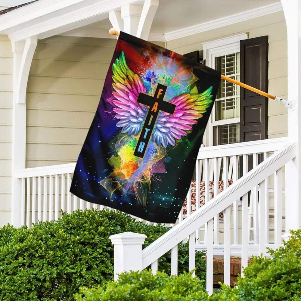 Faith In Jesus Christ Christian Cross Garden Flag