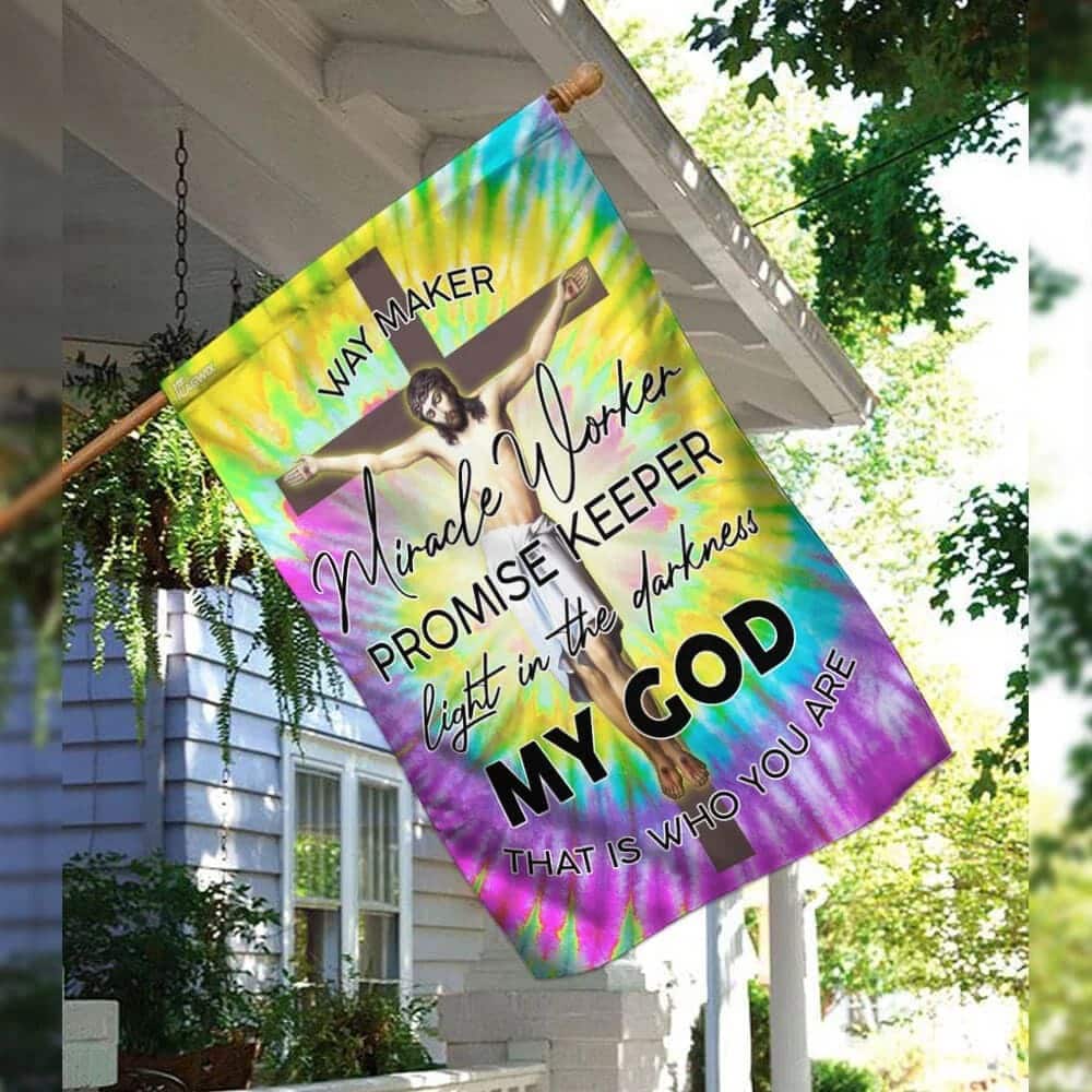 God Jesus Christian Way Maker Hippie Christian Garden Flag