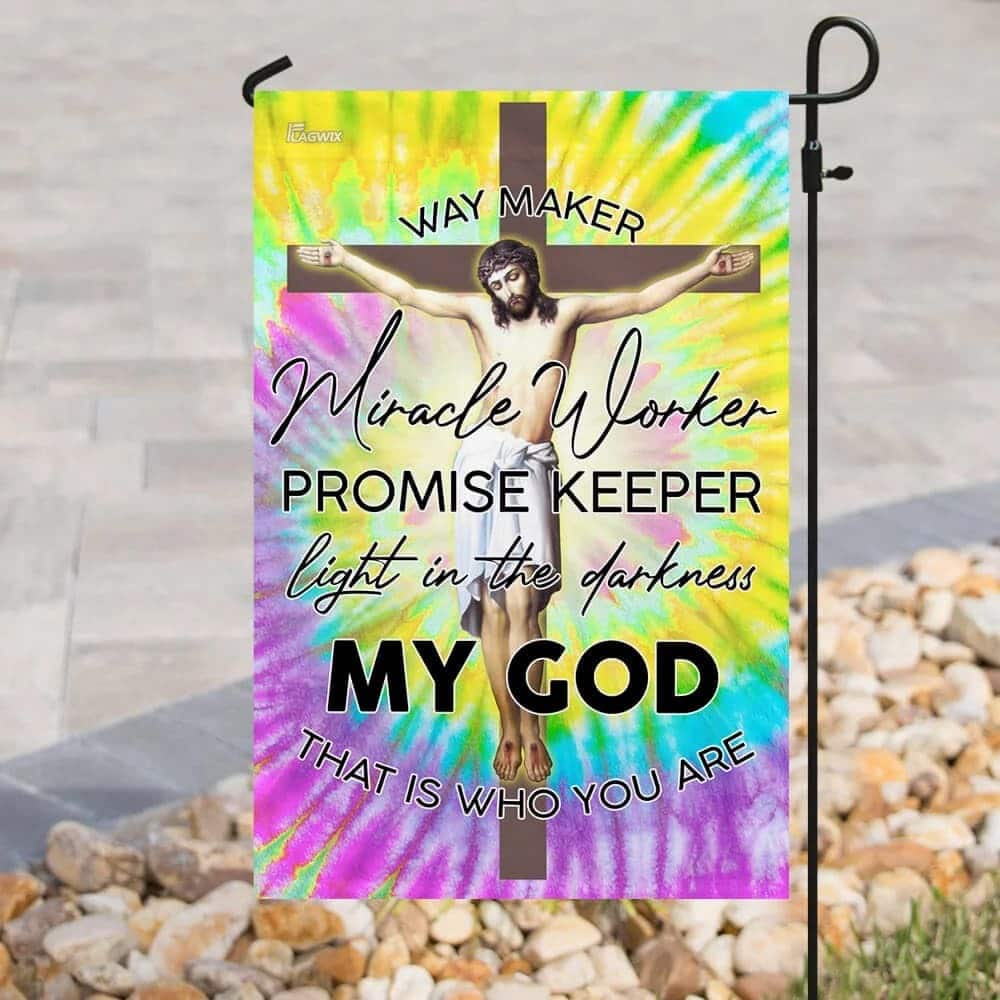 God Jesus Christian Way Maker Hippie Christian Garden Flag God Jesus Christian Way Maker Hippie Christian Garden Flag