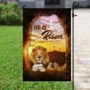 He Is Risen Jesus Christ Lion And Lamb Christian Garden Flag