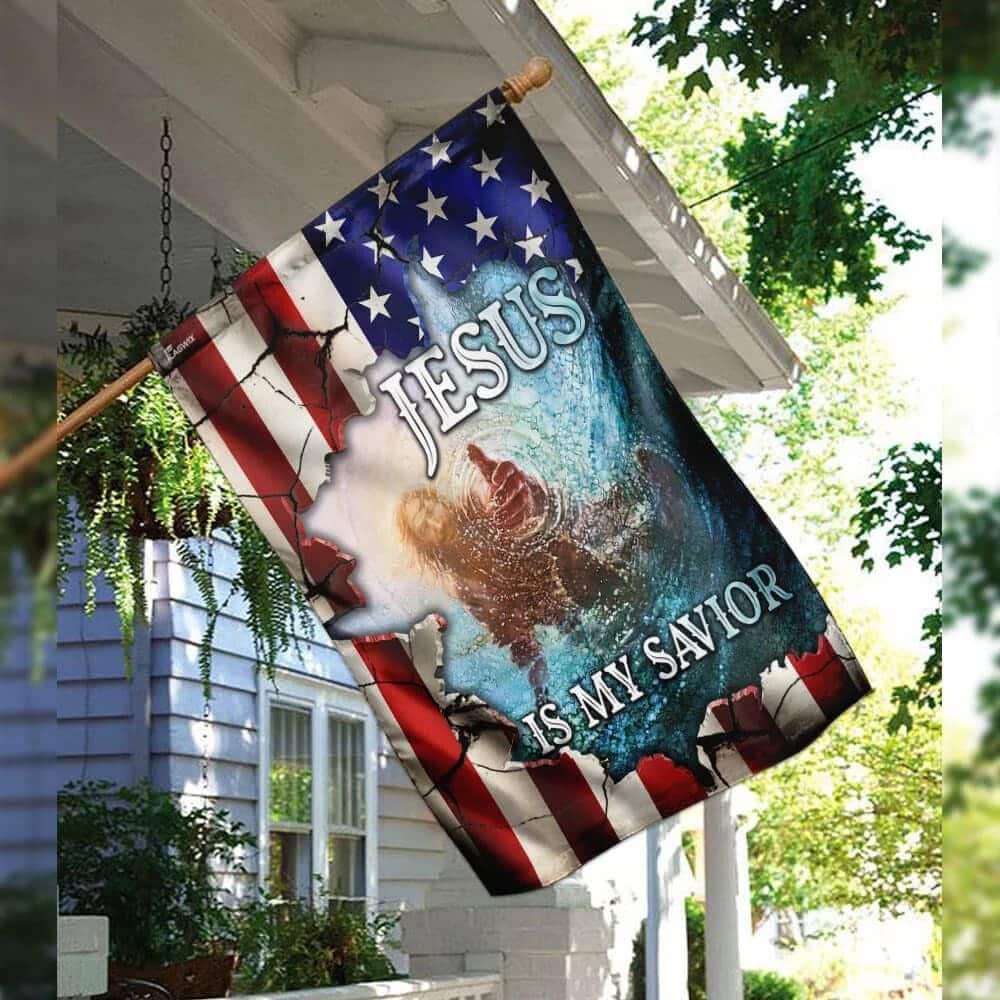 Hand Of God Jesus Is My Savior American US Christian Garden Flag Hand Of God Jesus Is My Savior American US Christian Garden Flag