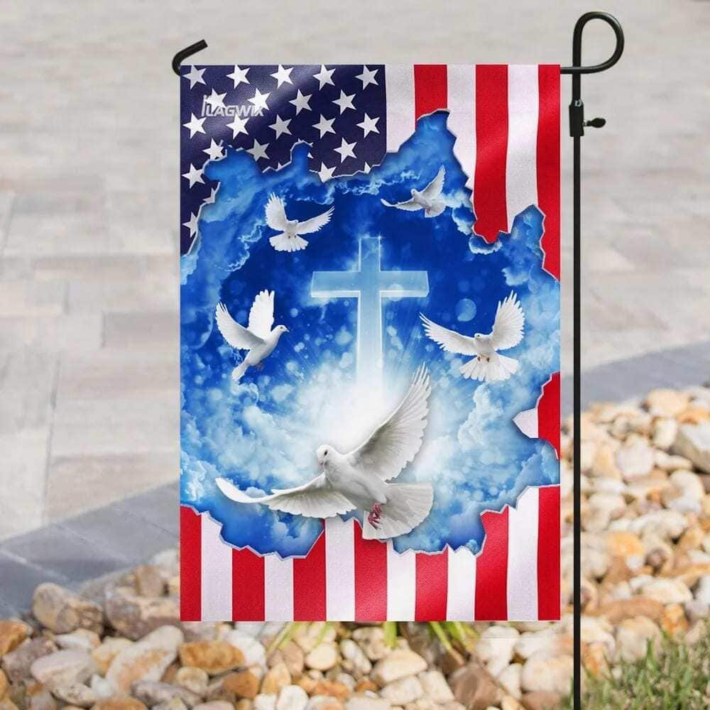 God Jesus Christian Cross American Christian Garden Flag God Jesus Christian Cross American Christian Garden Flag
