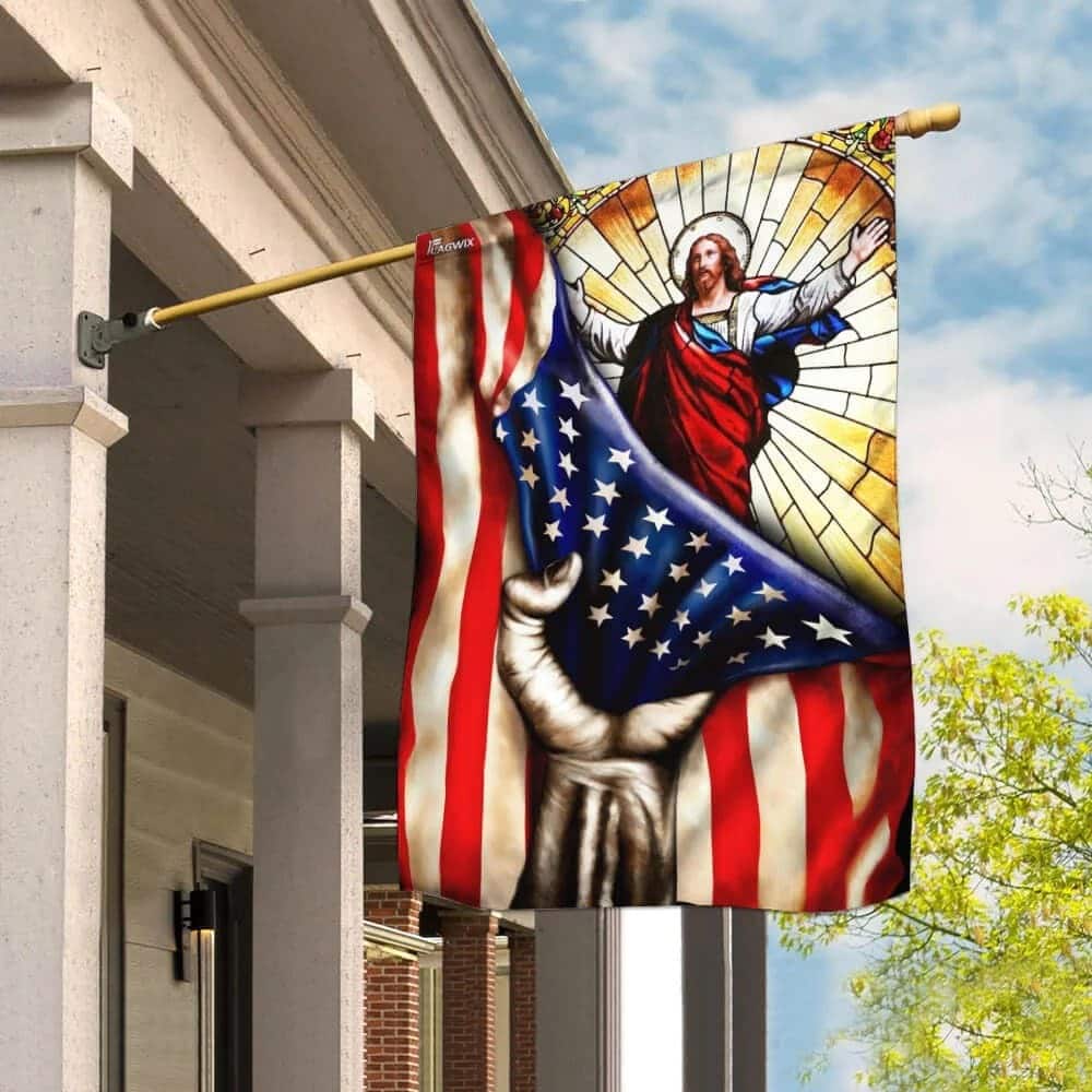 God Jesus Christian American Christian Garden Flag