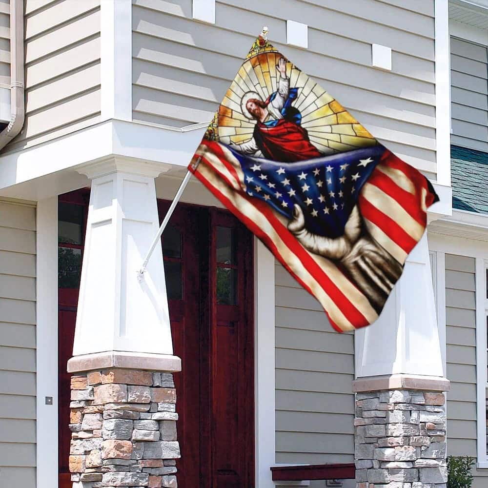 God Jesus Christian American Christian Garden Flag God Jesus Christian American Christian Garden Flag
