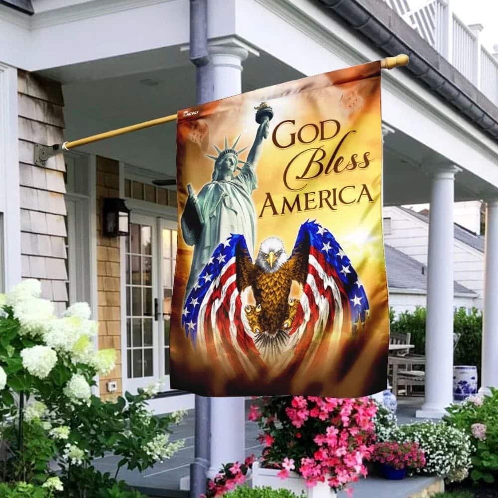 God Bless America Jesus US Christian Garden Flag