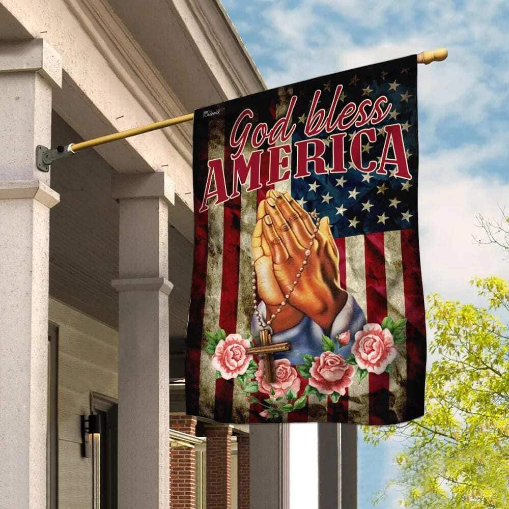 God Bless America Jesus Christian Prayer Christian Garden Flag