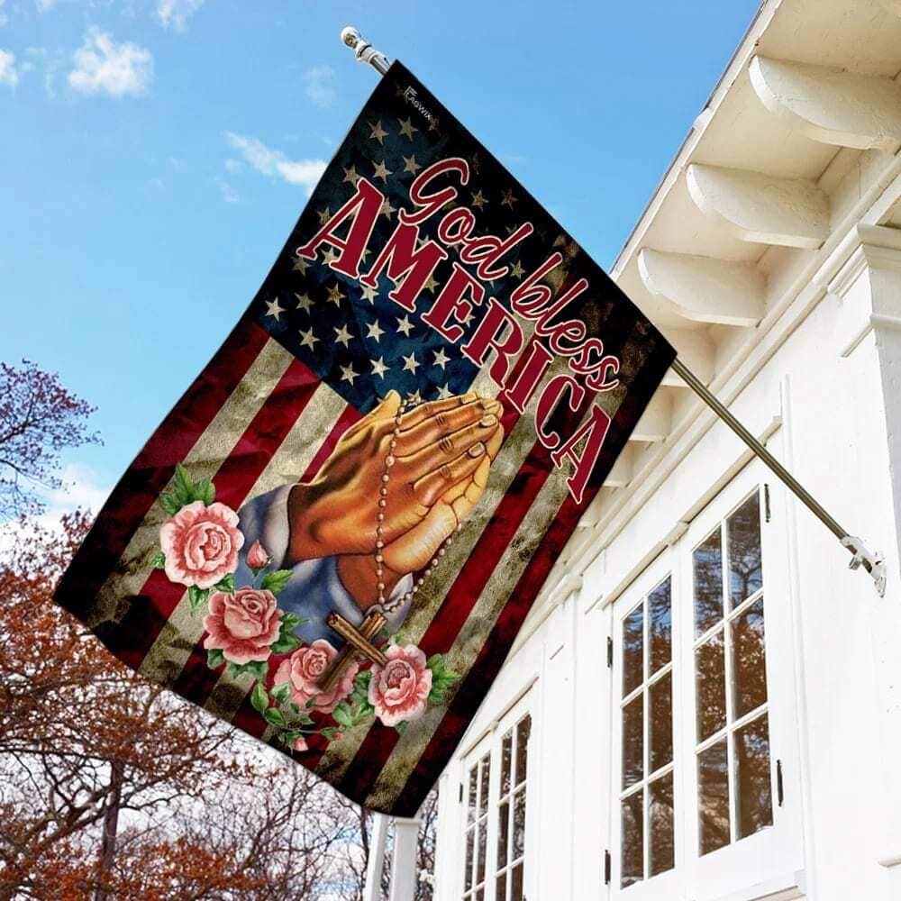 God Bless America Jesus Christian Prayer Christian Garden Flag